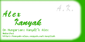 alex kanyak business card